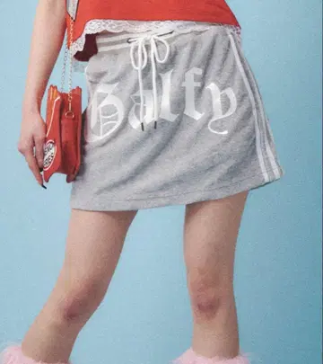 갈피 스포 미니 스커트 그레이