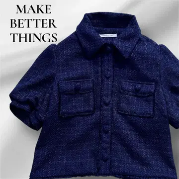MAKE BETTER THINGS 트위드 숏 슬리브 자켓