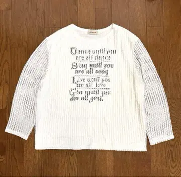 GARMENTS 화이트 메쉬 긴팔 티셔츠 K-패션
