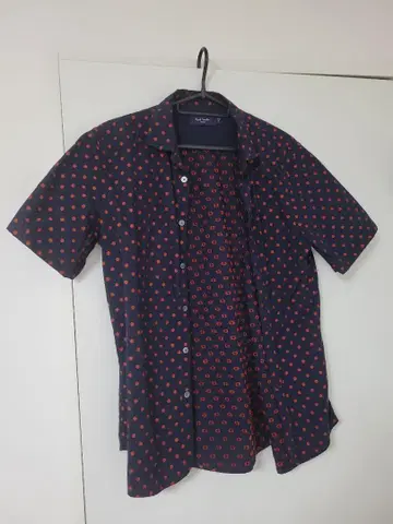 Paul Smith Jeans 반팔 셔츠 M 네이비 도트