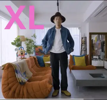 나무 열매로 만든 카포크 혼방 데님 블루종 XL