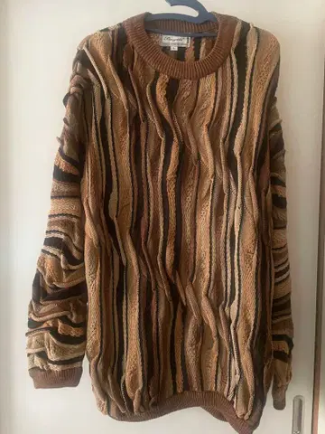 90s 빈티지 3D 니트 스웨터 디자인 구제 의류 레어