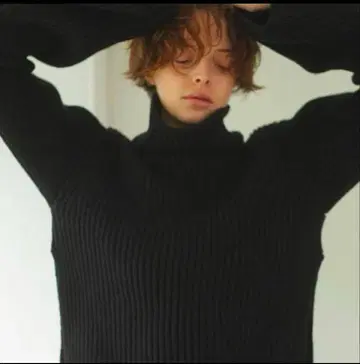THE SHISHIKUI HIGH NECK KNIT / BLACK