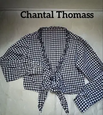 Chantal Thomass 깅엄 체크 프릴 볼레로