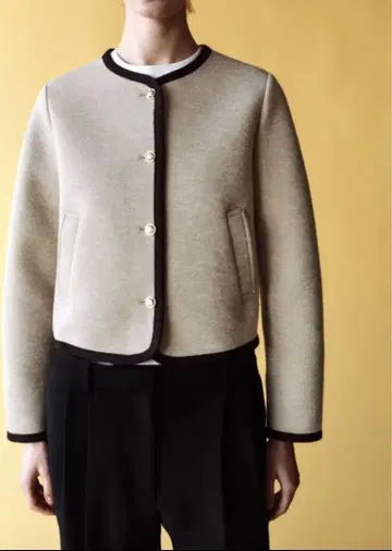 ZARA 노카라 자켓 베이지 L