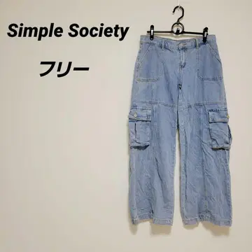 Simple Society 라이트 블루 카고 팬츠 [ 프리 ]