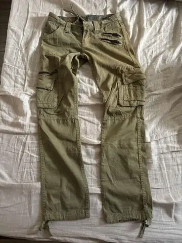 로우라이즈 슬림 카고 팬츠