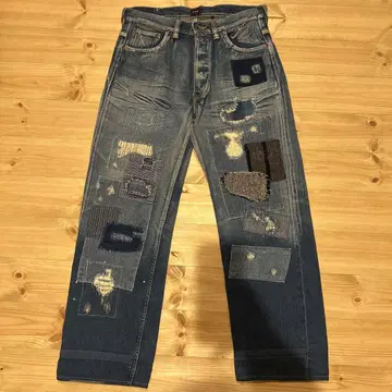 [ used ] Lee 패치워크 데님 팬츠 32인치