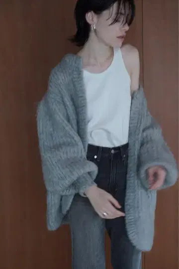 [ CLANE ] 컬러 모헤어 샤기 가디건
