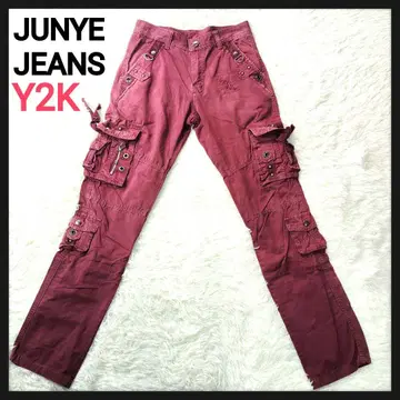 [ Y2K ] 준 이지진스 기믹 카고 팬츠 페이드 펑크 컬러 레어