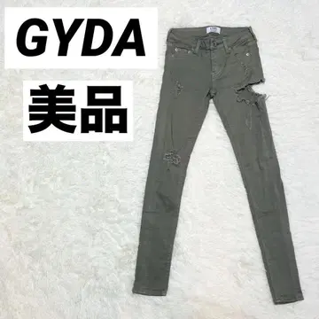 GYDA 제이다 스키니 데님 사이드 립드 스키니 데미지