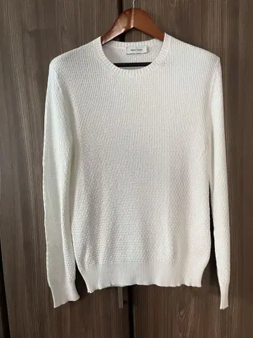 GRAN SASSO 크루넥 화이트 인트레차트 니트 46