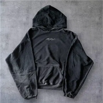 WHITELAND 크롭 후드티 블랙