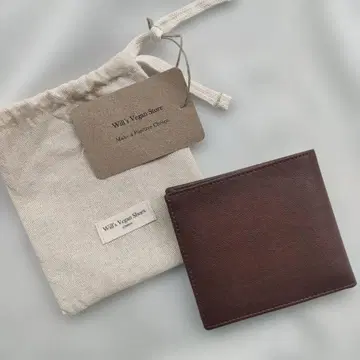 Willy's Vegan Store 이단 접이식 지갑 다크 브라운