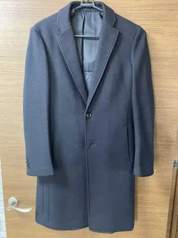 체스터 코트 네이비 울 혼방
