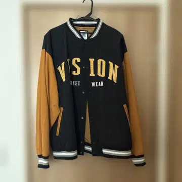 Vision Street Wear 바시티 자켓 블랙/오렌지