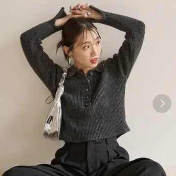 기간 한정 세일 / 프릭스스토어 카라 부착 라메 니트