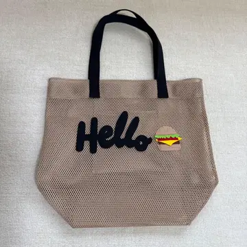 메쉬 토트백 'Hello' 햄버거 포함