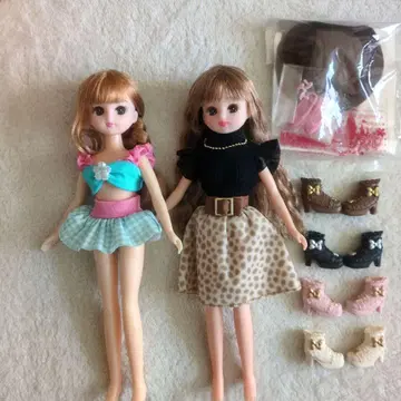 리카짱 인형 2체와 신발 세트