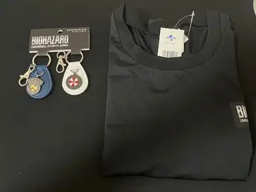 USJ 유니버셜 바이오하자드 BSAA 반팔 티셔츠 키체인 세트