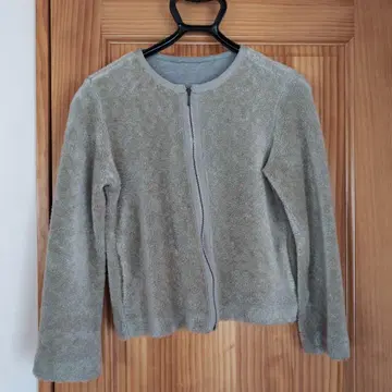노카라 자켓 그레이 플리스