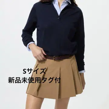 UNIQLO 플리츠 스코트 brown S 사이즈