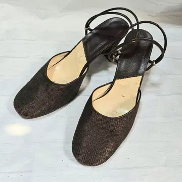 Marie 다크 브라운 트위드 샌들 약 7cm 힐