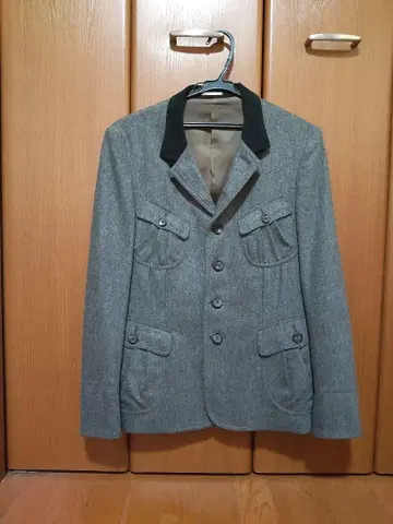 폴스미스 Paul Smith 그레이 테일러드 자켓 블랙 옷깃 L