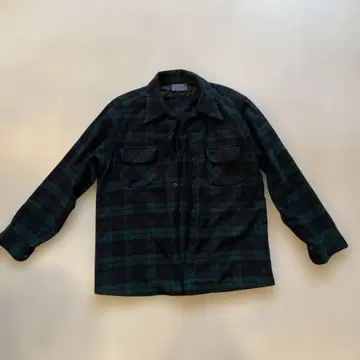 Pendleton 그린 계열 체크 울 플란넬 셔츠 L