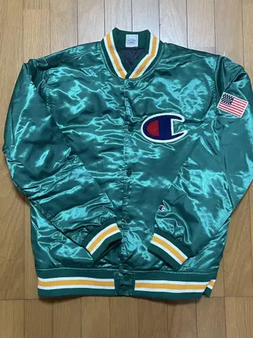 Champion 바시티 자켓 그린 L 사이즈
