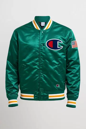 Champion 바시티 자켓 그린 L 사이즈 자켓 아우터