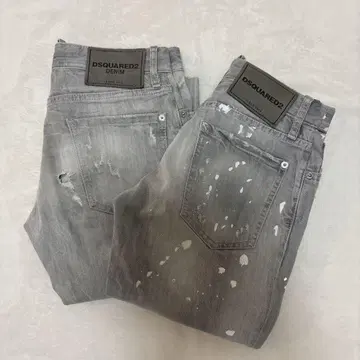 디스퀘어드2 데님 청바지 그레이 44 2개 세트 데미지 페인트
