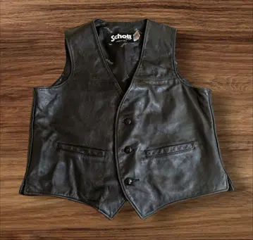 Schott 샷 vintage 블랙 가죽 베스트 L USA