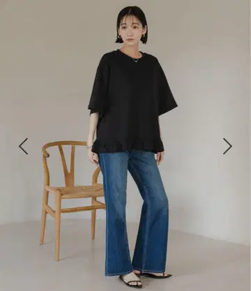 LOWRYS FARM 데님 플레어 팬츠 블루