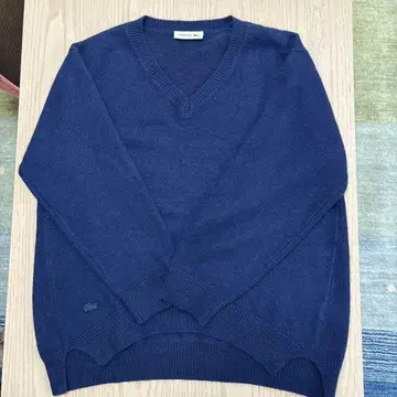 LACOSTE 네이비 V넥 니트 스웨터 M 사이즈