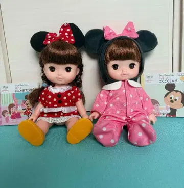 레민 & 소란이 미니어처 인형 2체 세트 미키 귀 포함