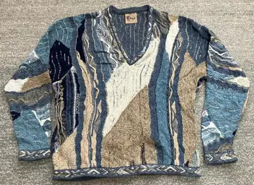 COOGI 쿠지 멀티 컬러 V넥 니트 스웨터