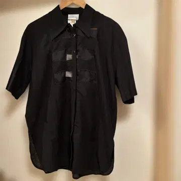 택 포함 여성용 블랙 반팔 셔츠 XL 이탈리아제 마츠자카야 직수입 AMC