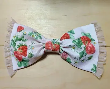 클래식 베리 패턴 빅 리본 헤어 클립 axes femme kawaii