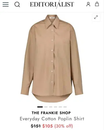 frankie shop 베이지 긴팔 셔츠 M