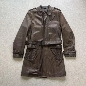 Mano Garment 소가죽 가죽 코트 LL 브라운 마노 가먼트