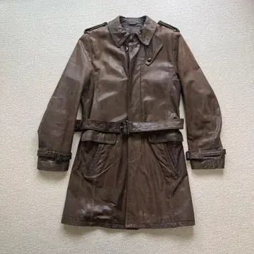 할인 Mano Garment 소가죽 가죽 코트 LL 브라운 마노 가먼트