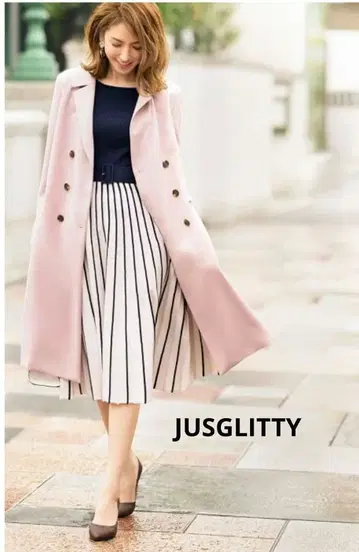 JUSGLITTY 저스길리티 더블 버튼 체스터 코트