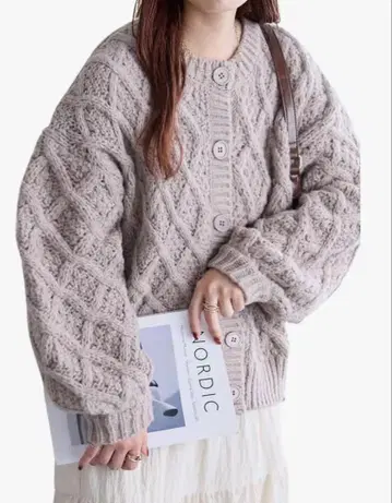 Discost 빅 슬리브 케이블 가디건