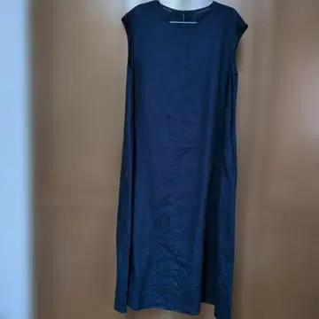 린넨 100% 프렌치 슬리브 롱 원피스