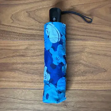 [공식] 미키 원터치 접이식 우산 파랑 카모플라주풍 홍콩 디즈니랜드