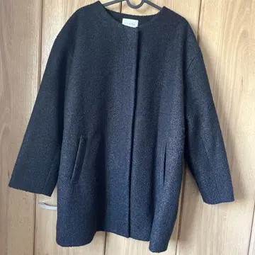 네이비 울 코트 l