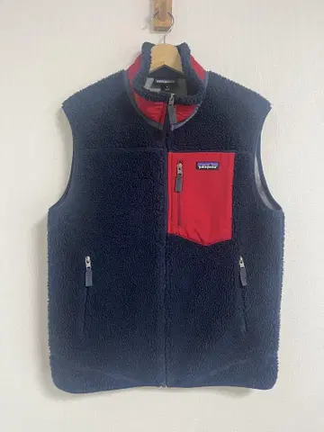 patagonia 레트로X 베스트 M 네이비/레드