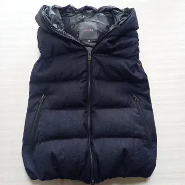 DUVETICA 후드 부착 다운 베스트 사이즈 40 네이비