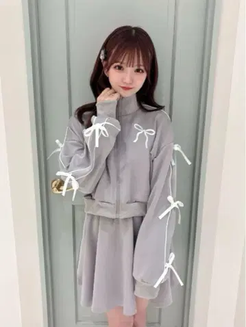 evelyn 리본 저지 SET 그레이